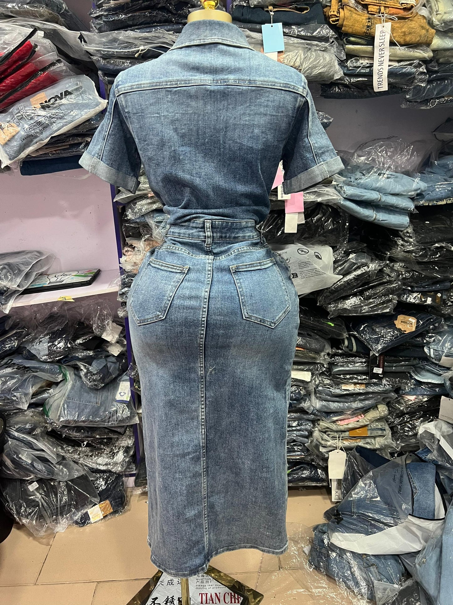 Front slit gown