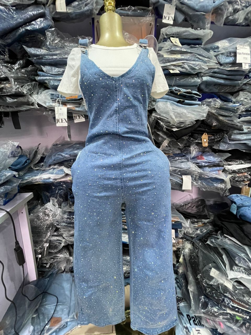Palmparadise stone Dungarees B7157