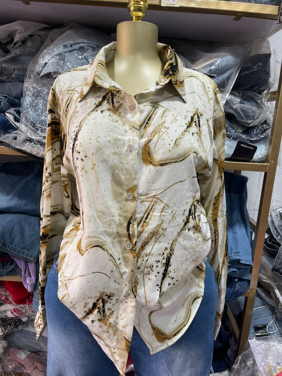 Shirt with stone 7801 size 6-14