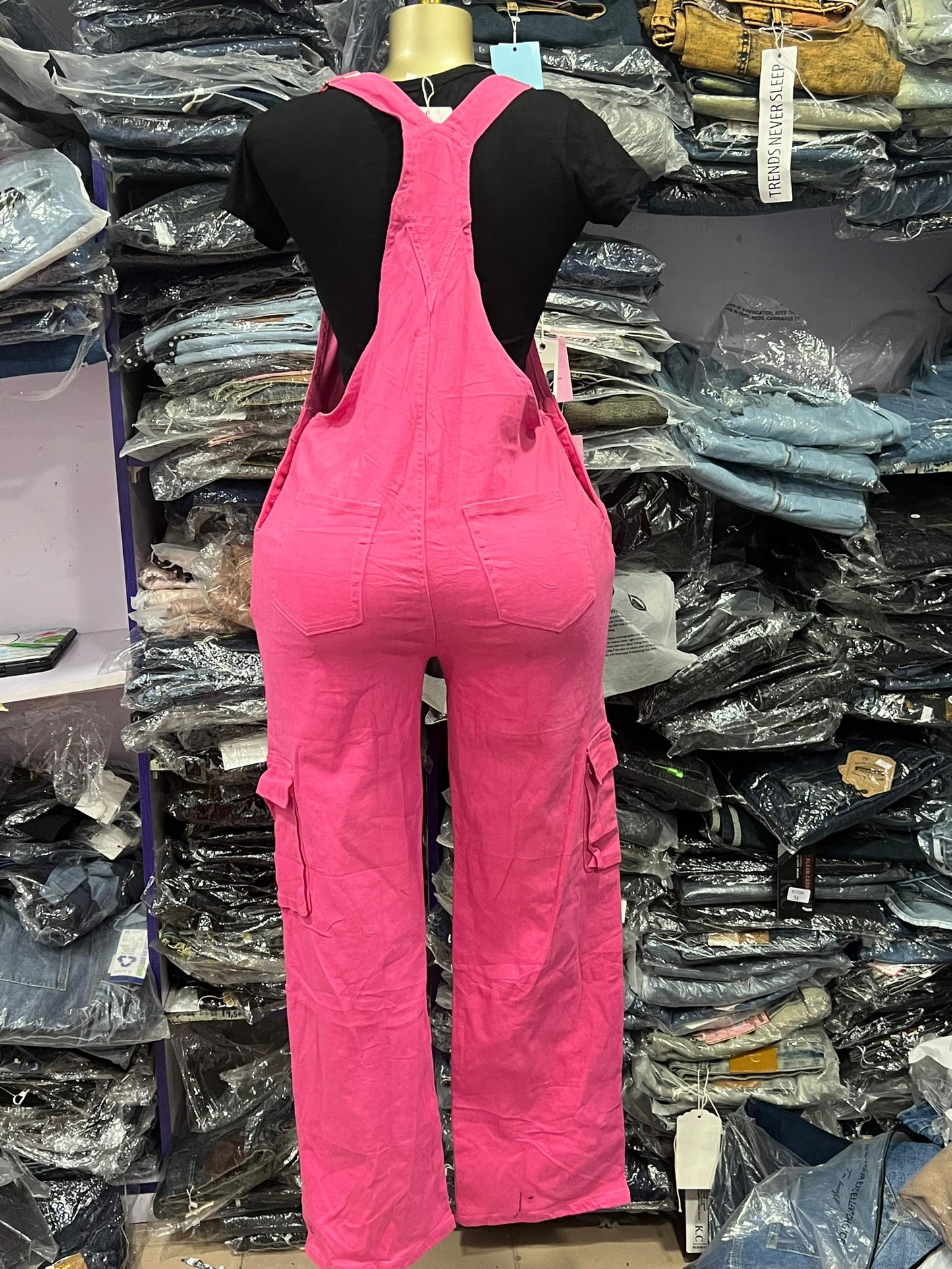 Pink cargo Dungarees