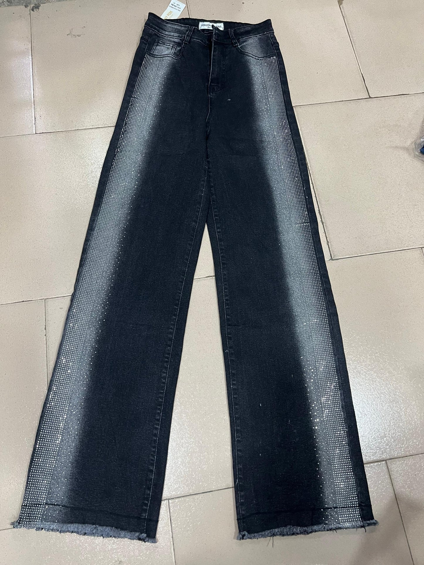 Black side stoned boyfriend jean PFE5101UD833