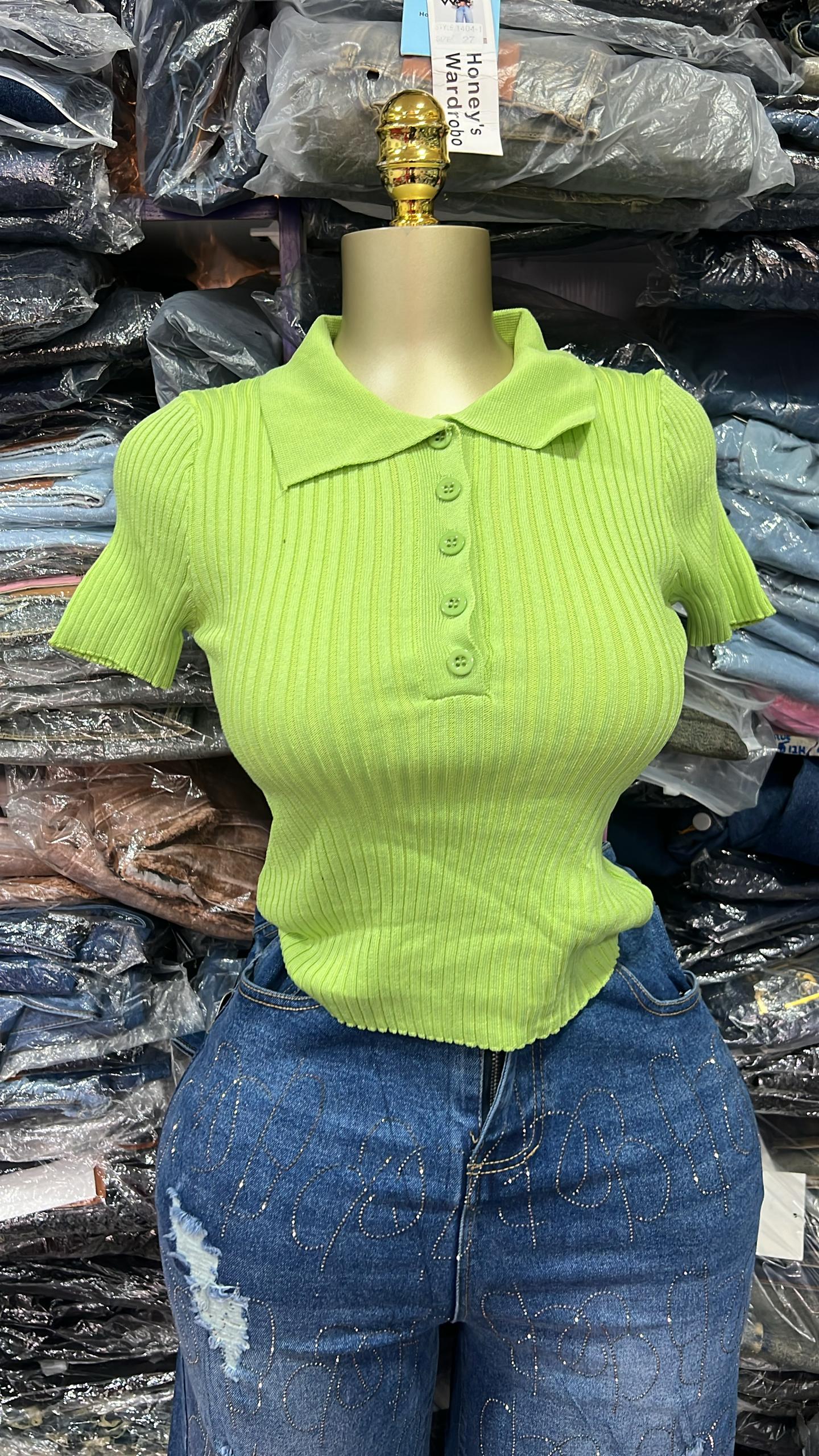 Button collar stretchy top size6-16
