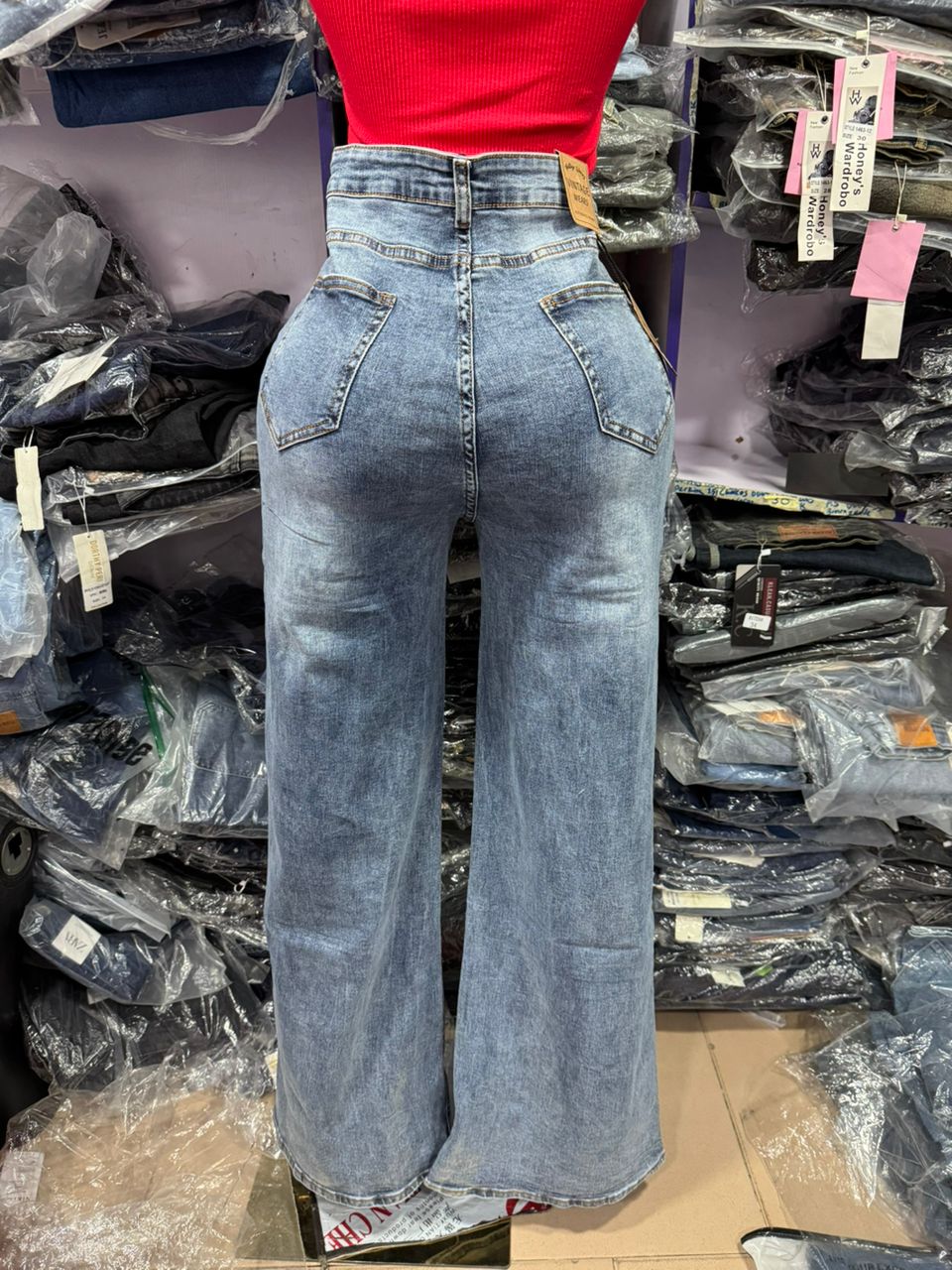 Stone washed boyfriend jean 8659