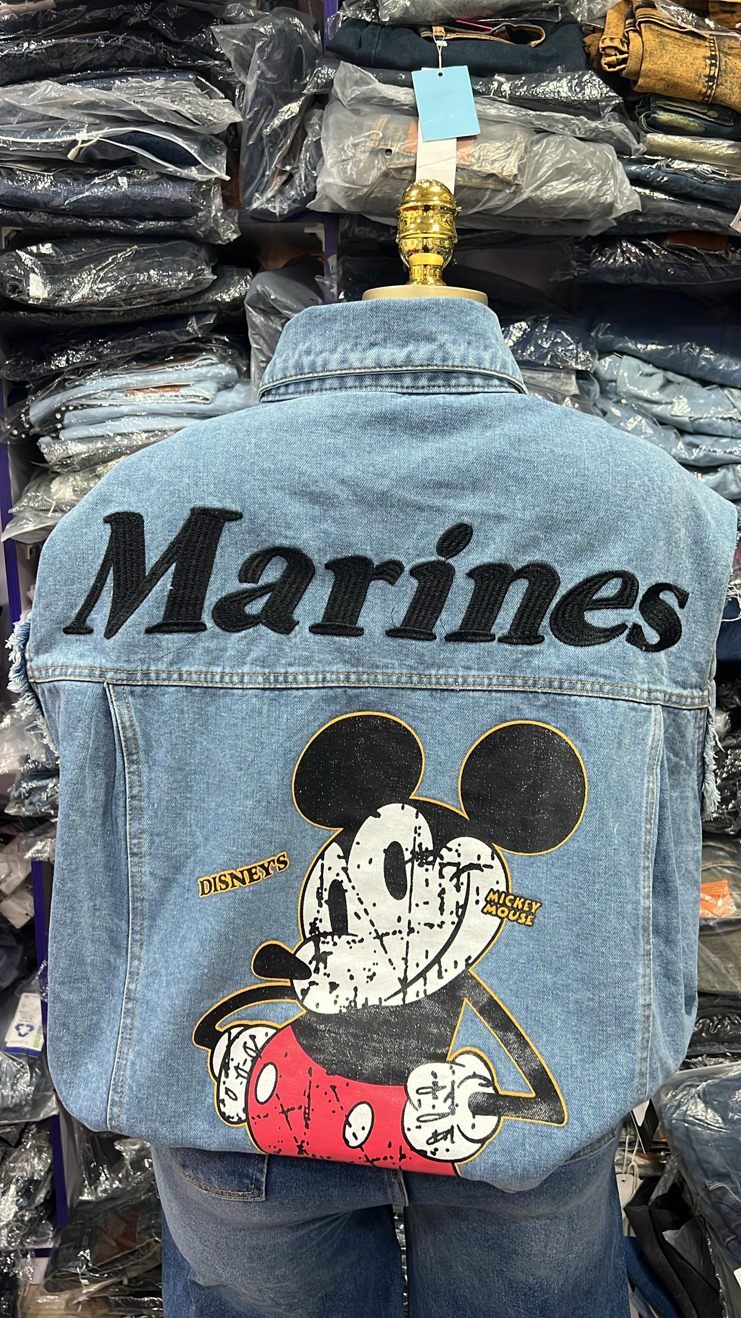 Sleeveless jean jacket size6-14