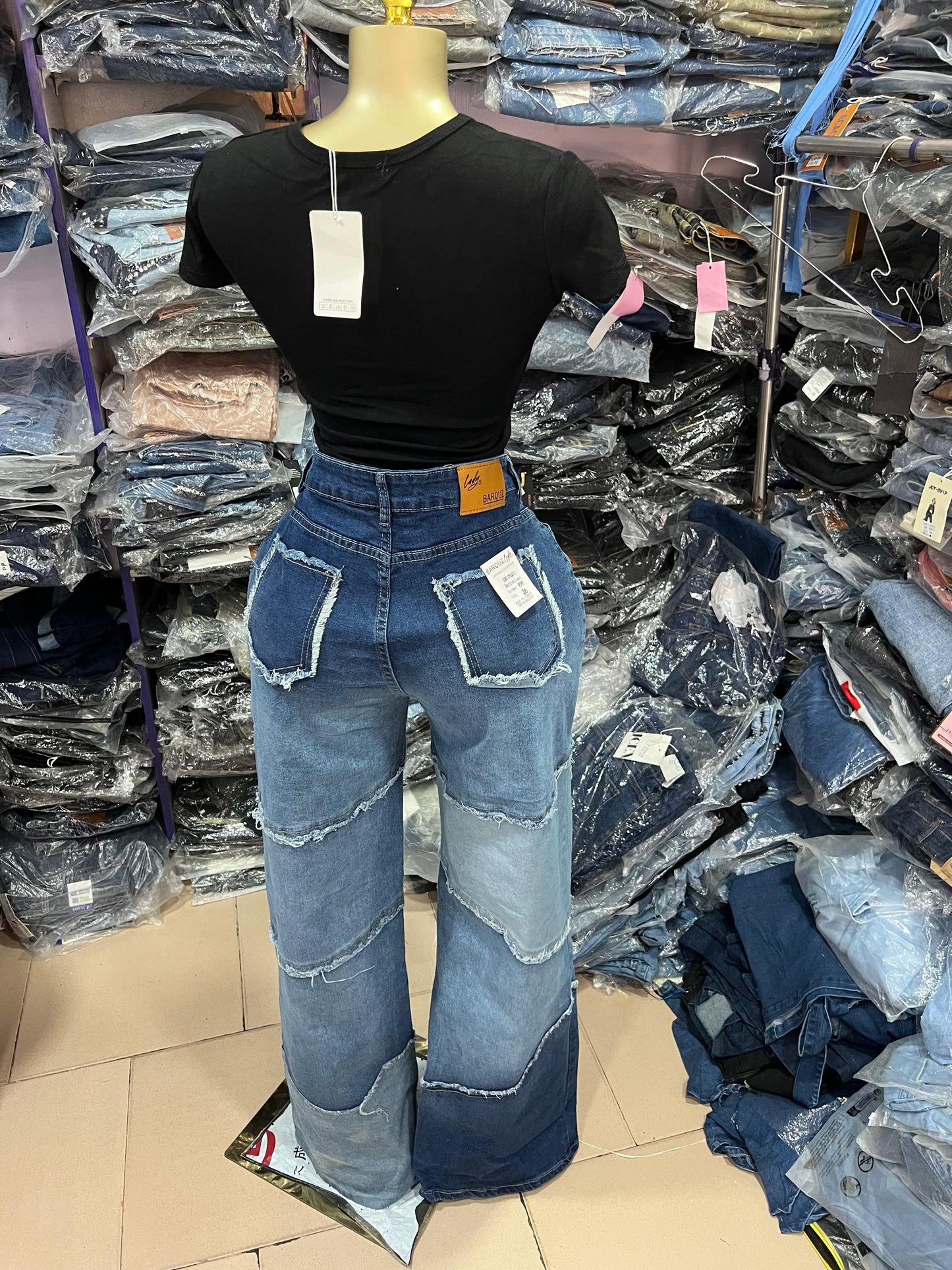Barouz 9599 Patches Boyfriend jean
