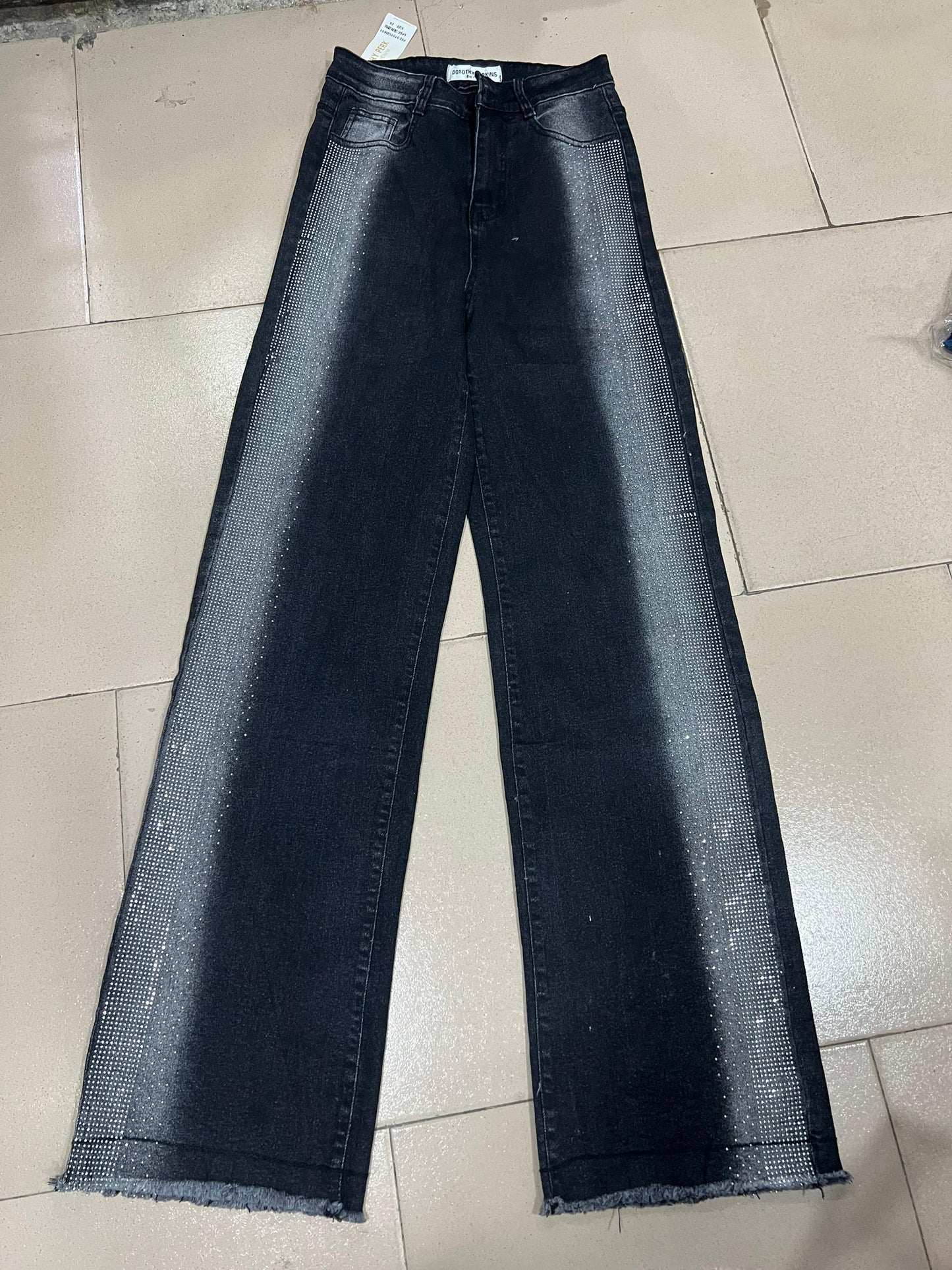 Black side stoned boyfriend jean PFE5101UD833