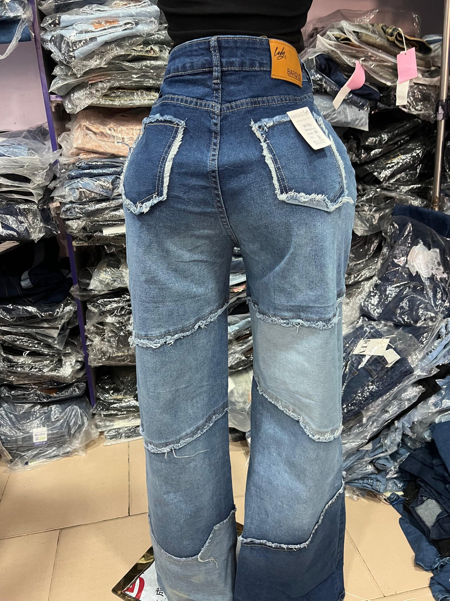 Barouz 9599 Patches Boyfriend jean