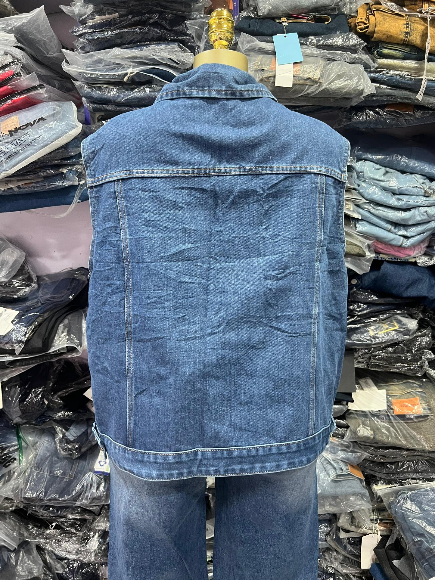 Sleeveless jean jacket size12-16