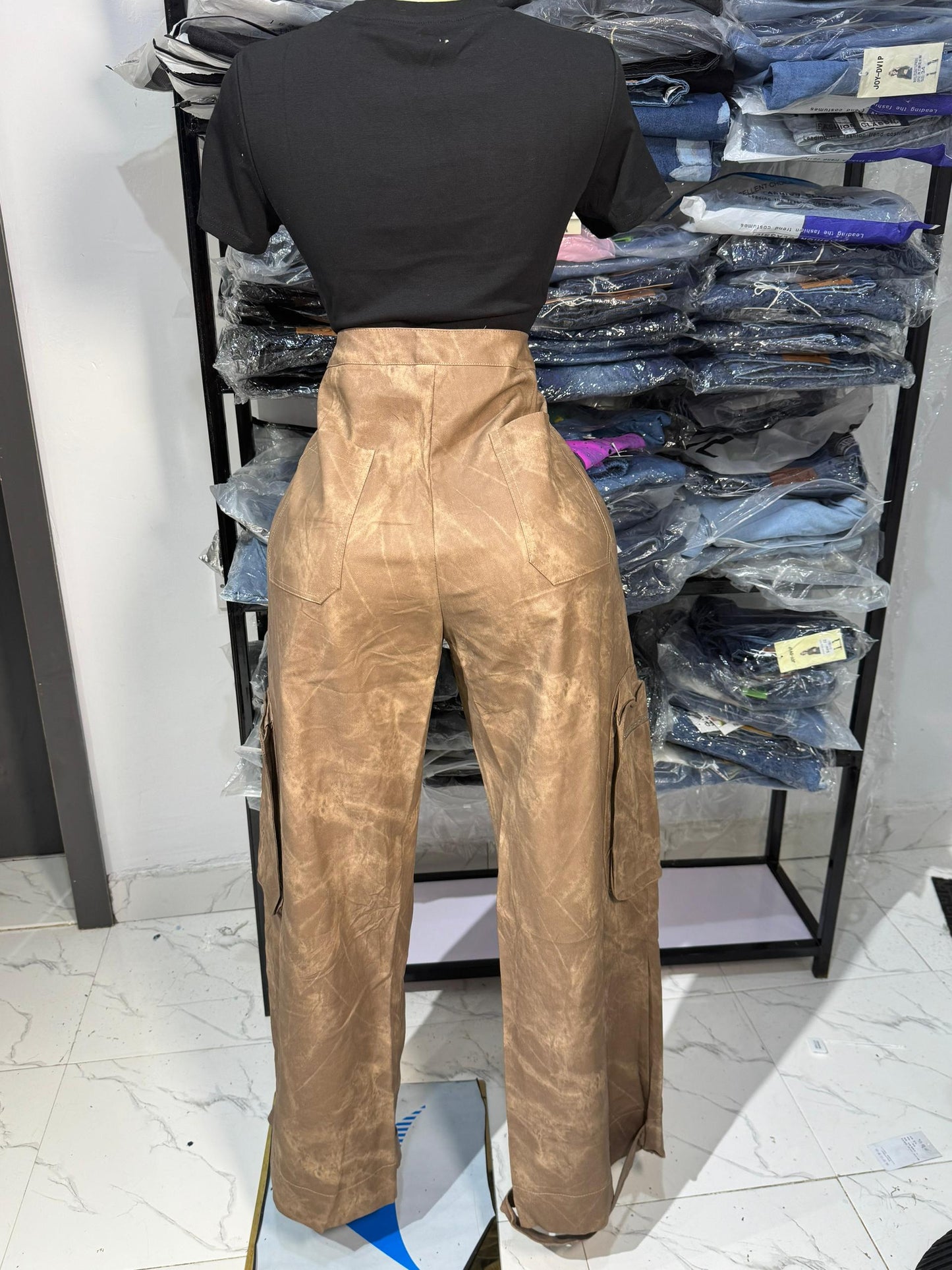 Leather fashion cargo 149052