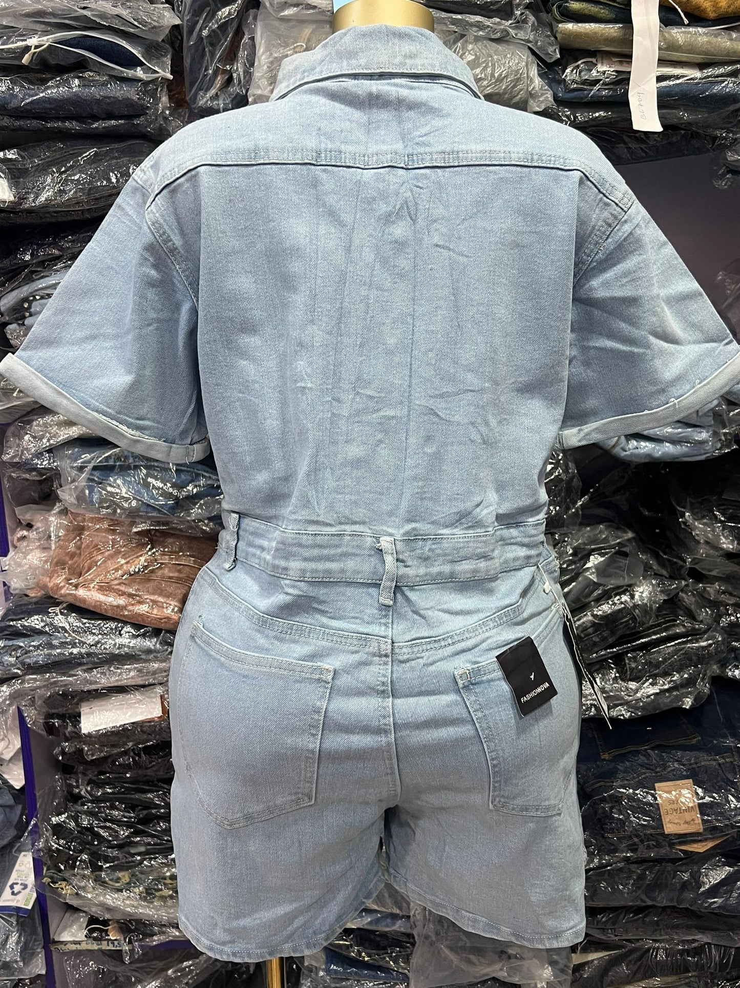 Light blue Denim Romper 5003UZO