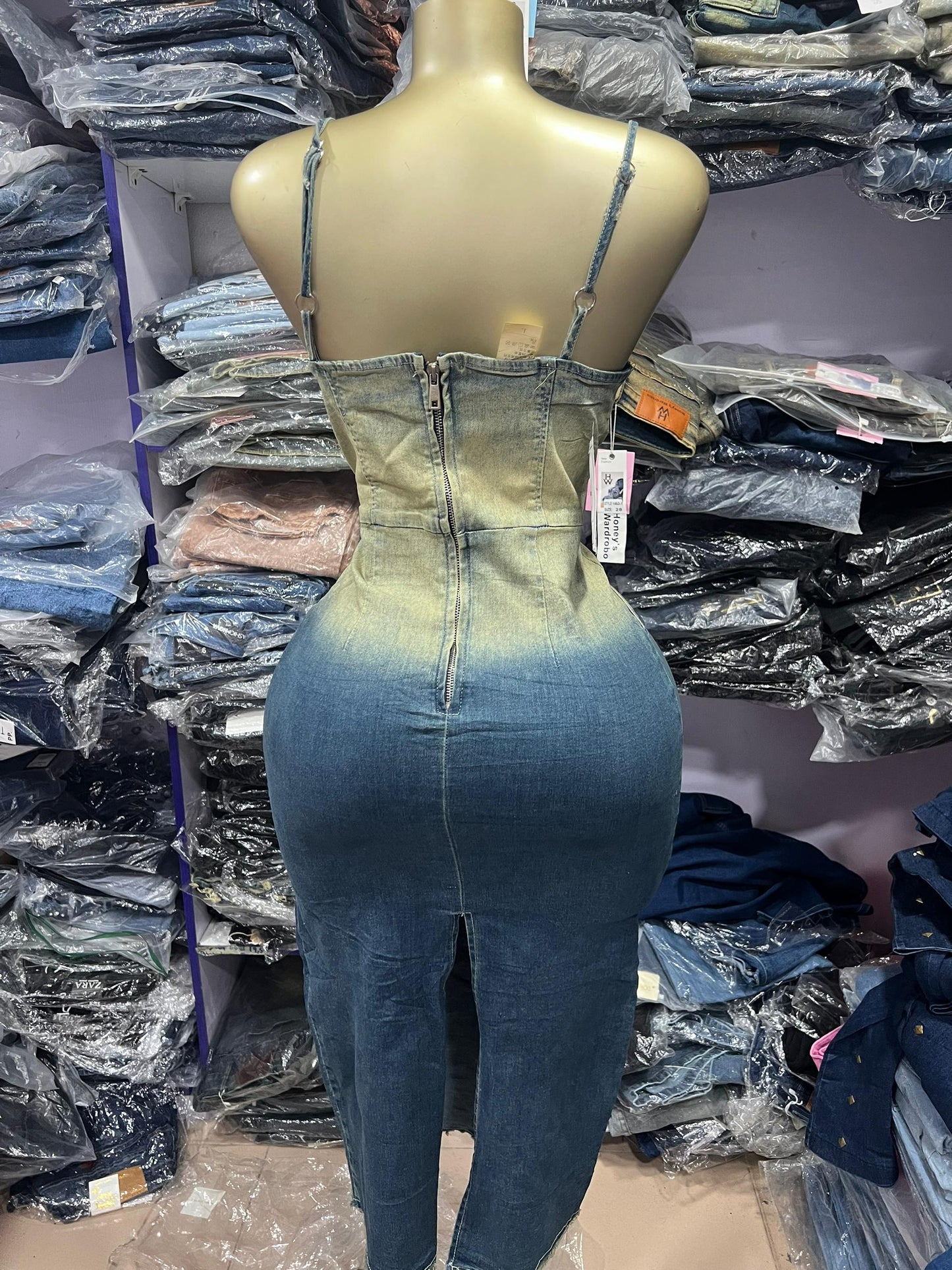 2 toned jean gown D5-0681