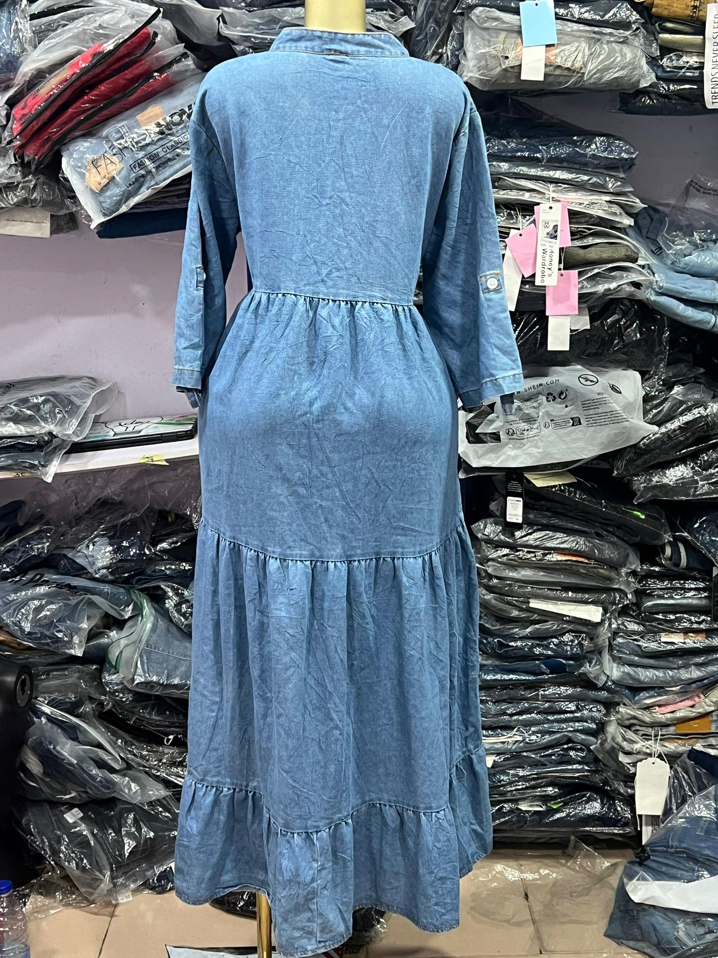 Denim gown