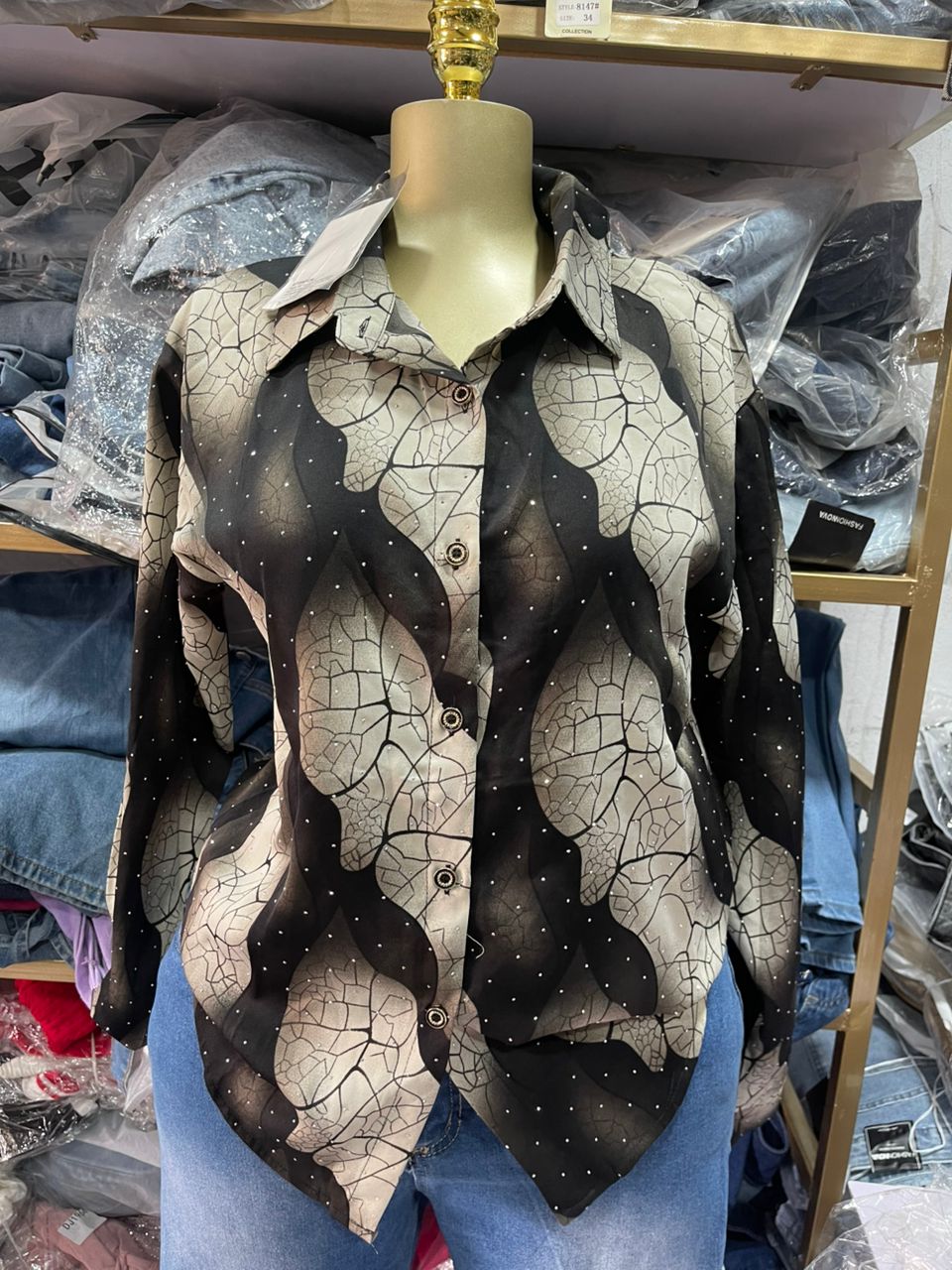 Shirt with stone 7801 size 6-14
