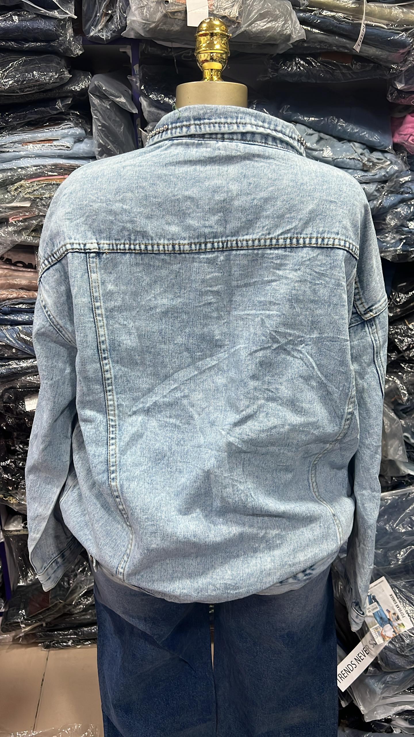 Ripped denim stone shirt