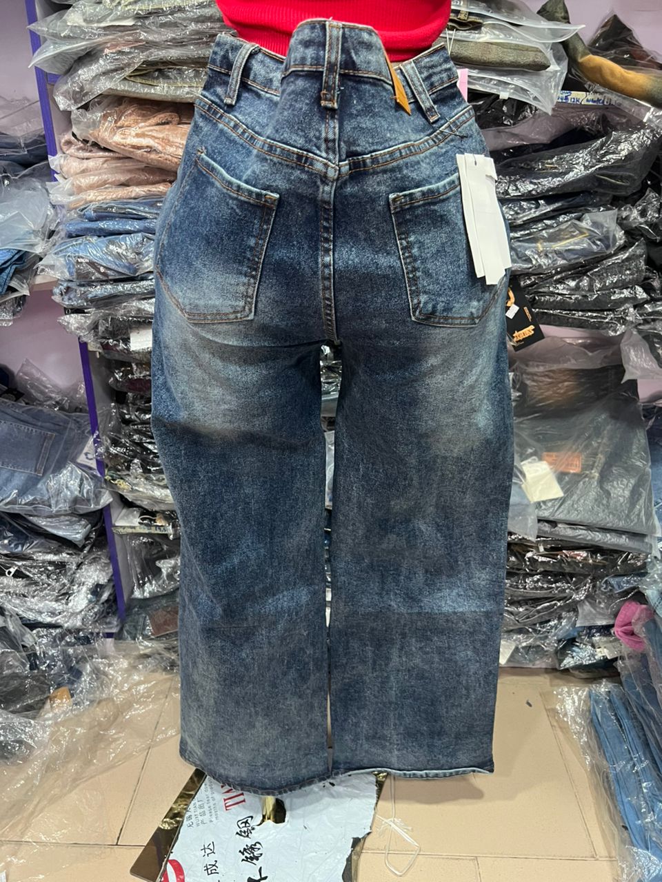 Ripped boyfriend jean C0119#