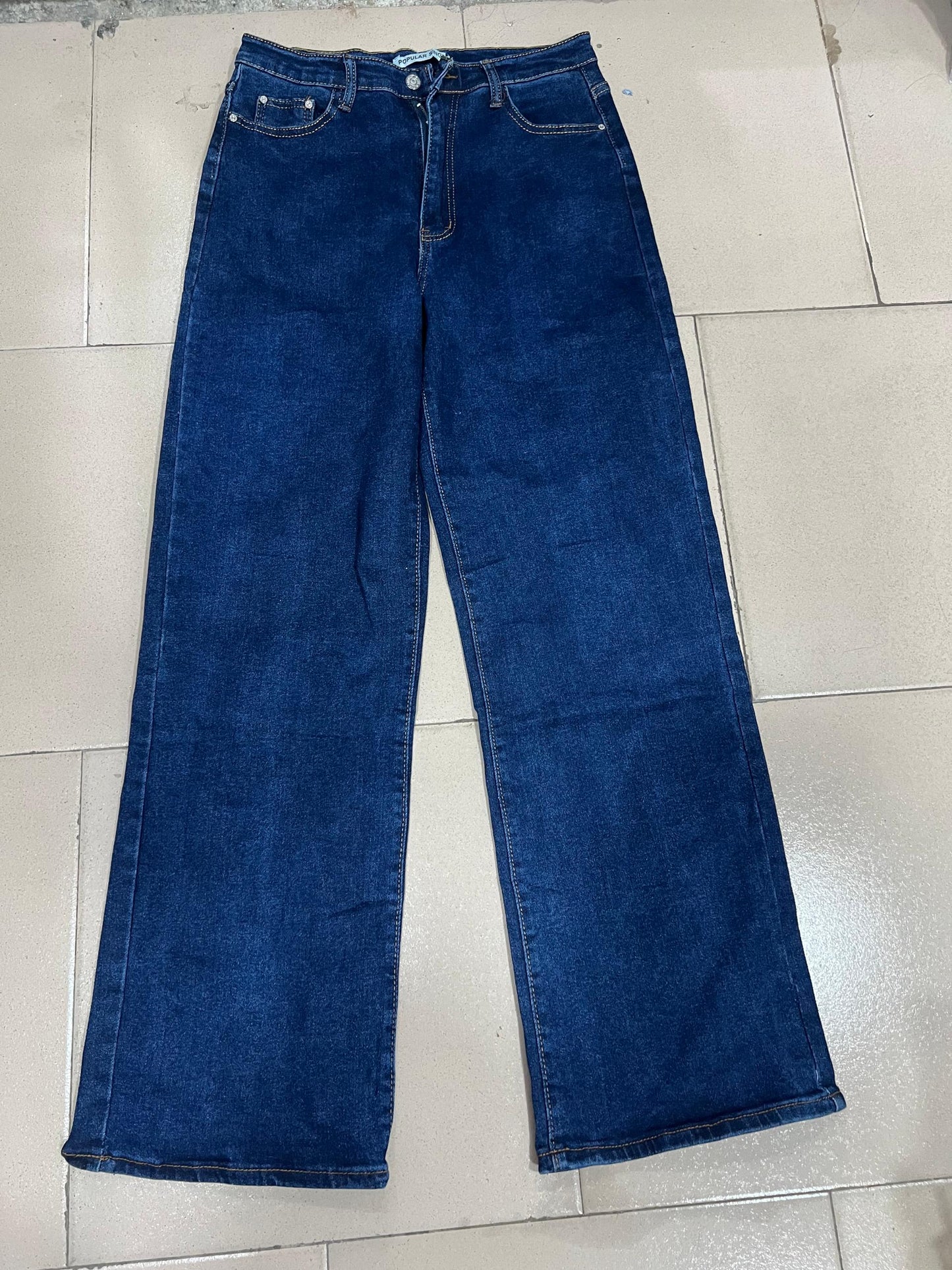 Plain blue boyfriend jean PS0006