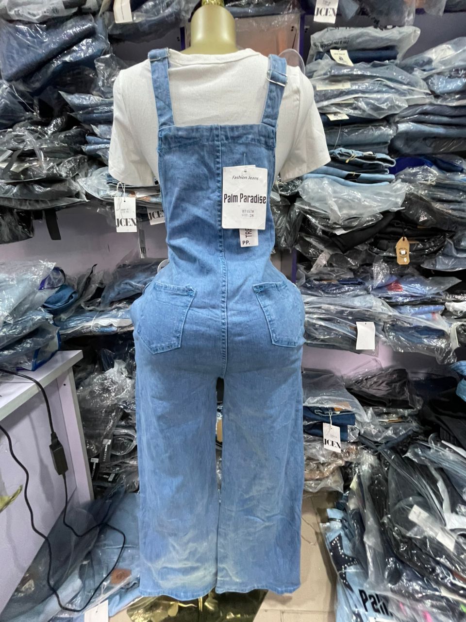 Palmparadise stone Dungarees B7157