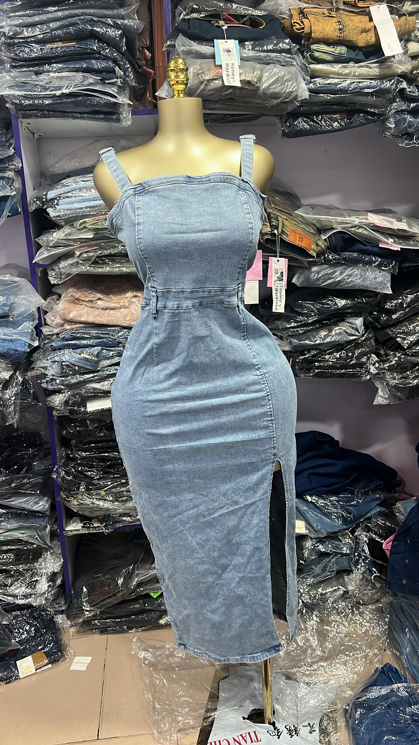 Shein side slit denim dress size 14-16