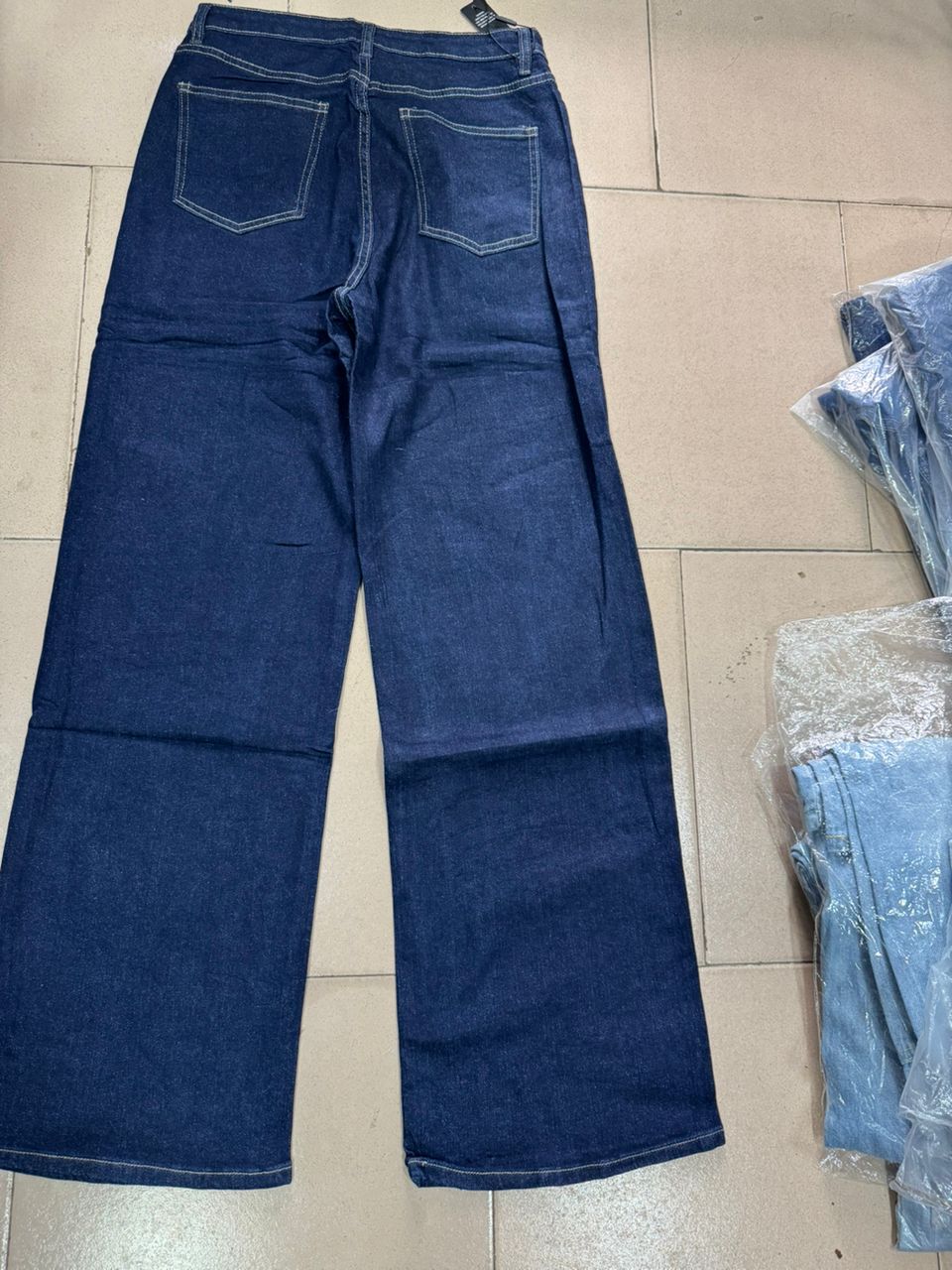 Plain dark blue boyfriend jean 7286775