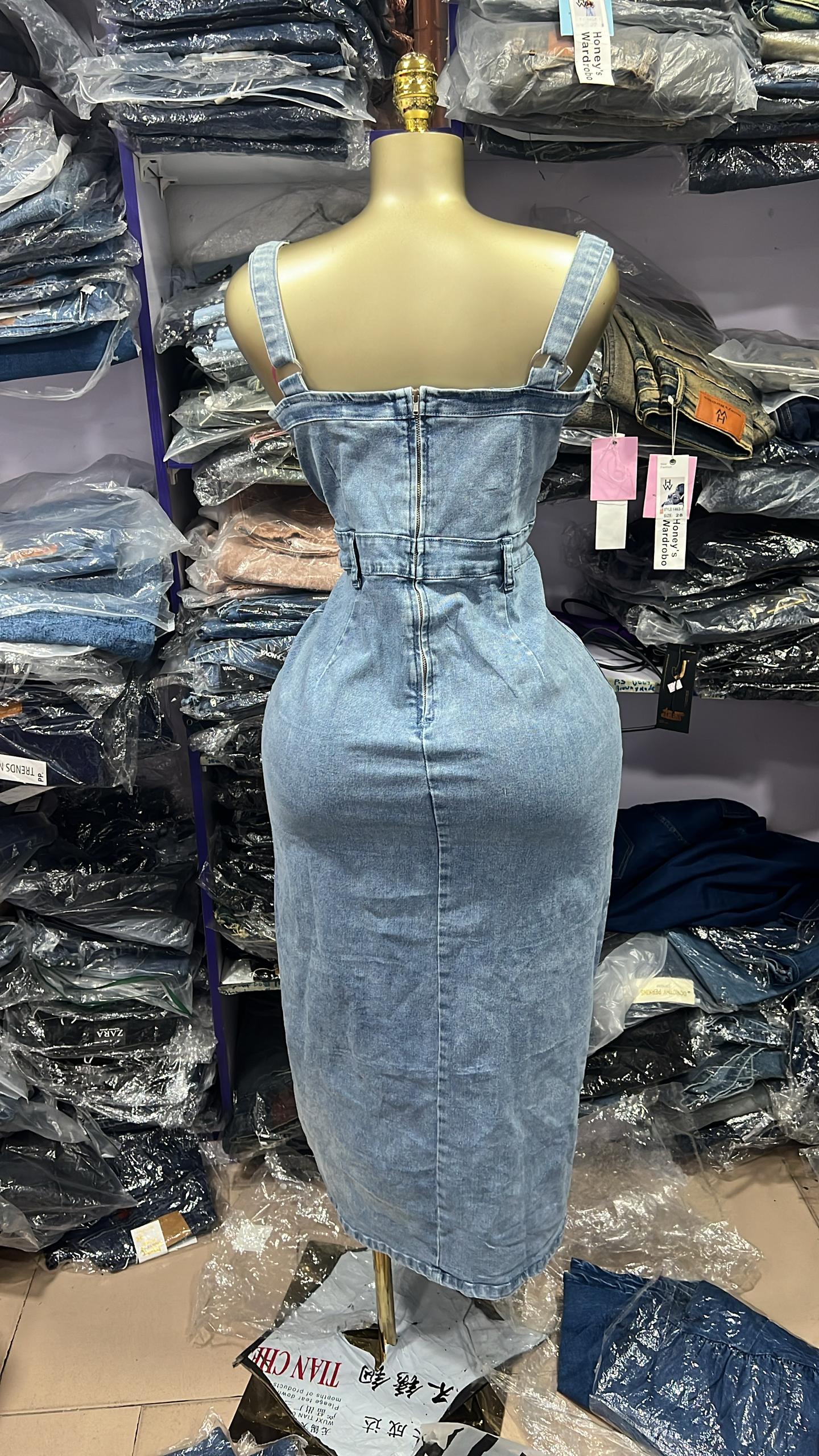 Shein side slit denim dress size 14-16