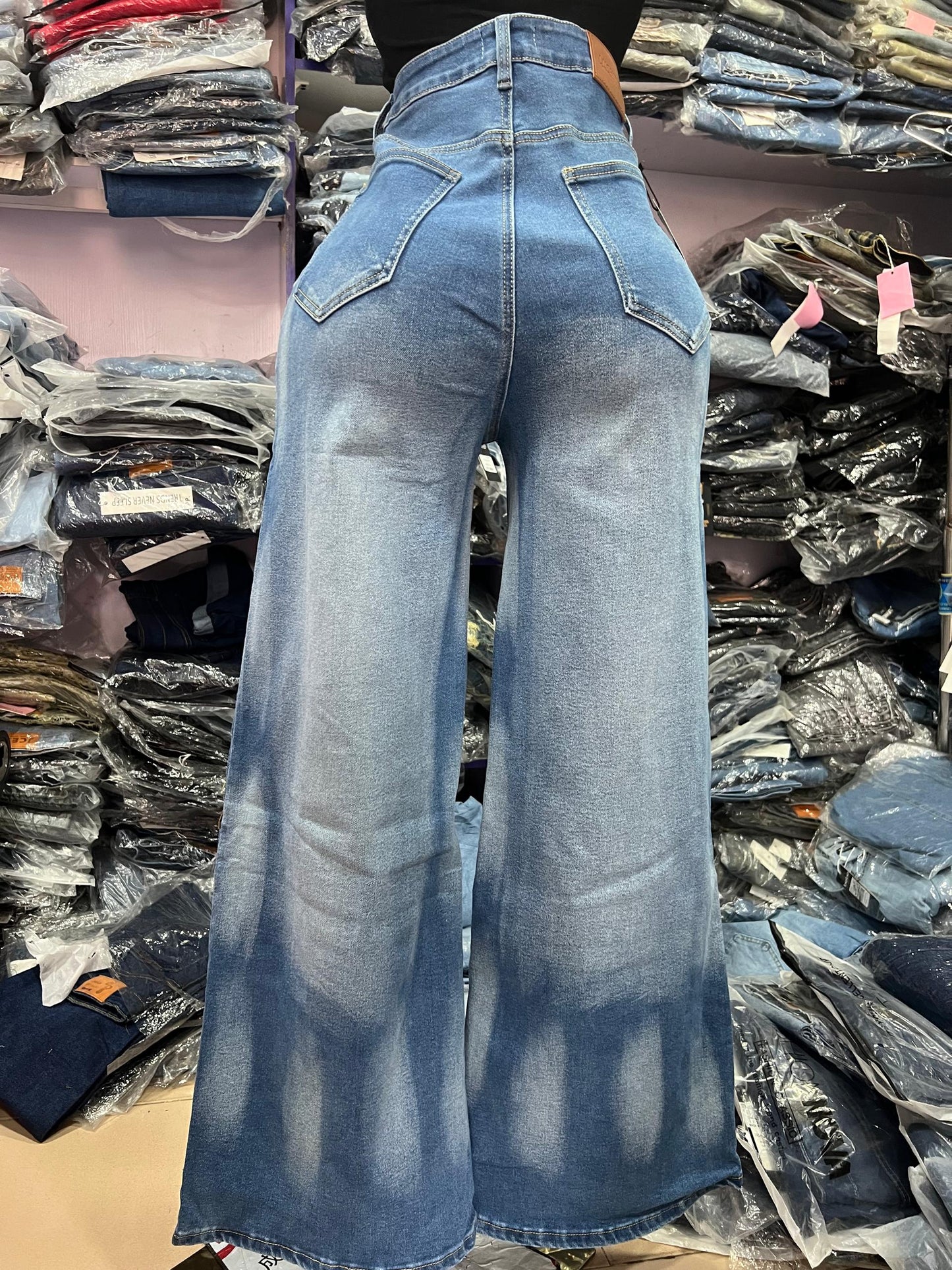 Beaded 2toned jean 8411-L#