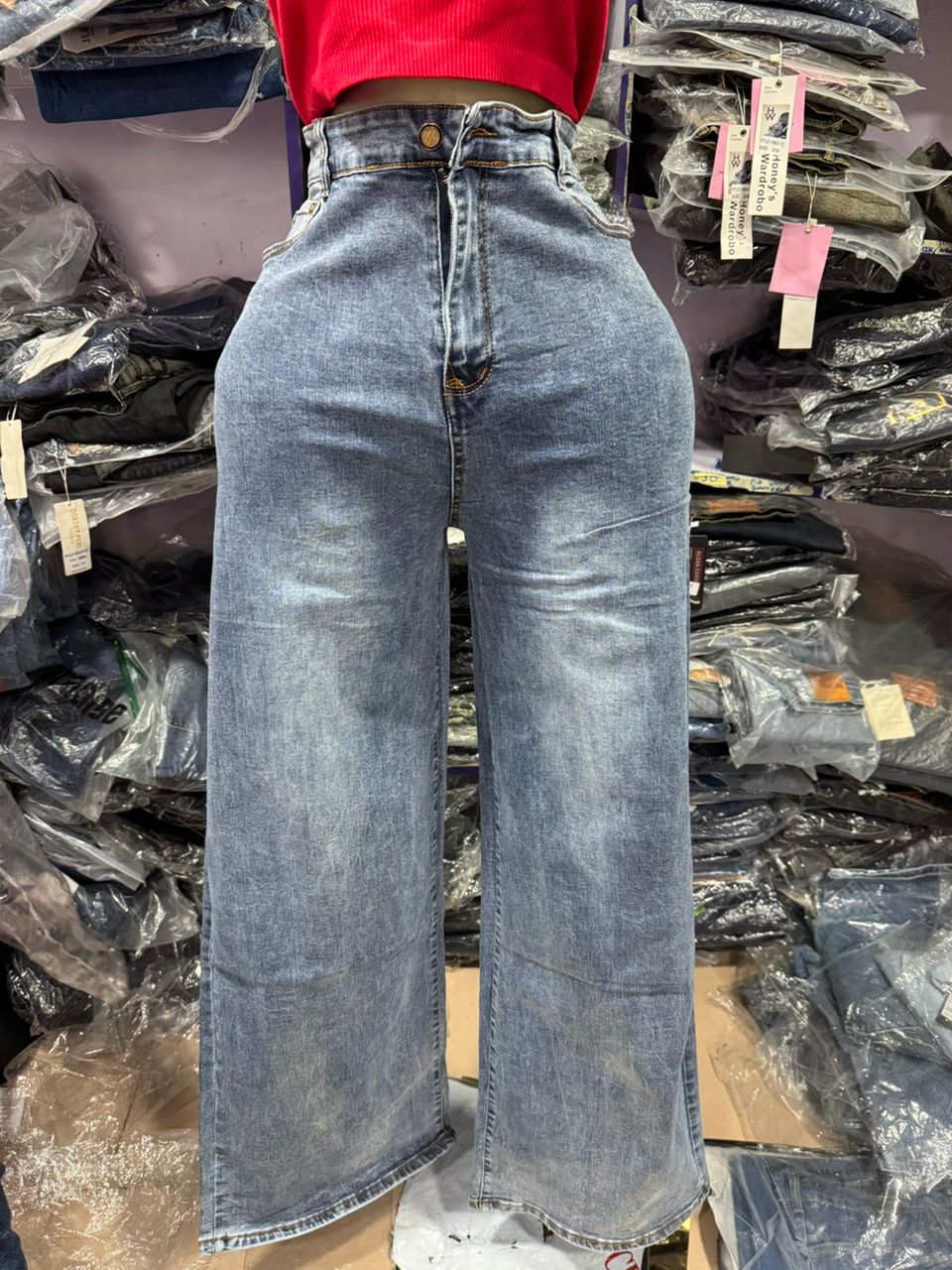Stone washed boyfriend jean 8659
