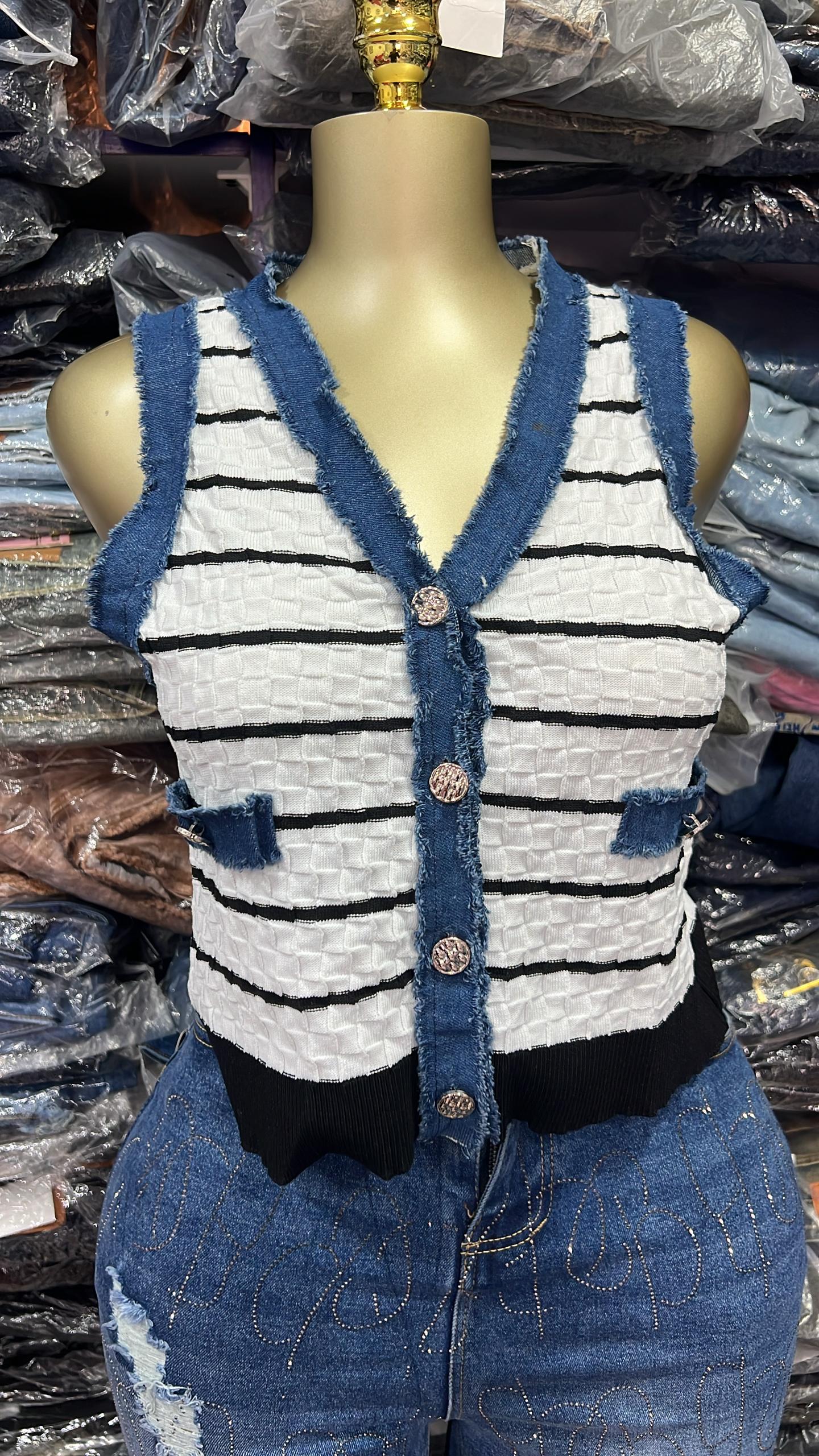 Denim sleeveless tops size6-14