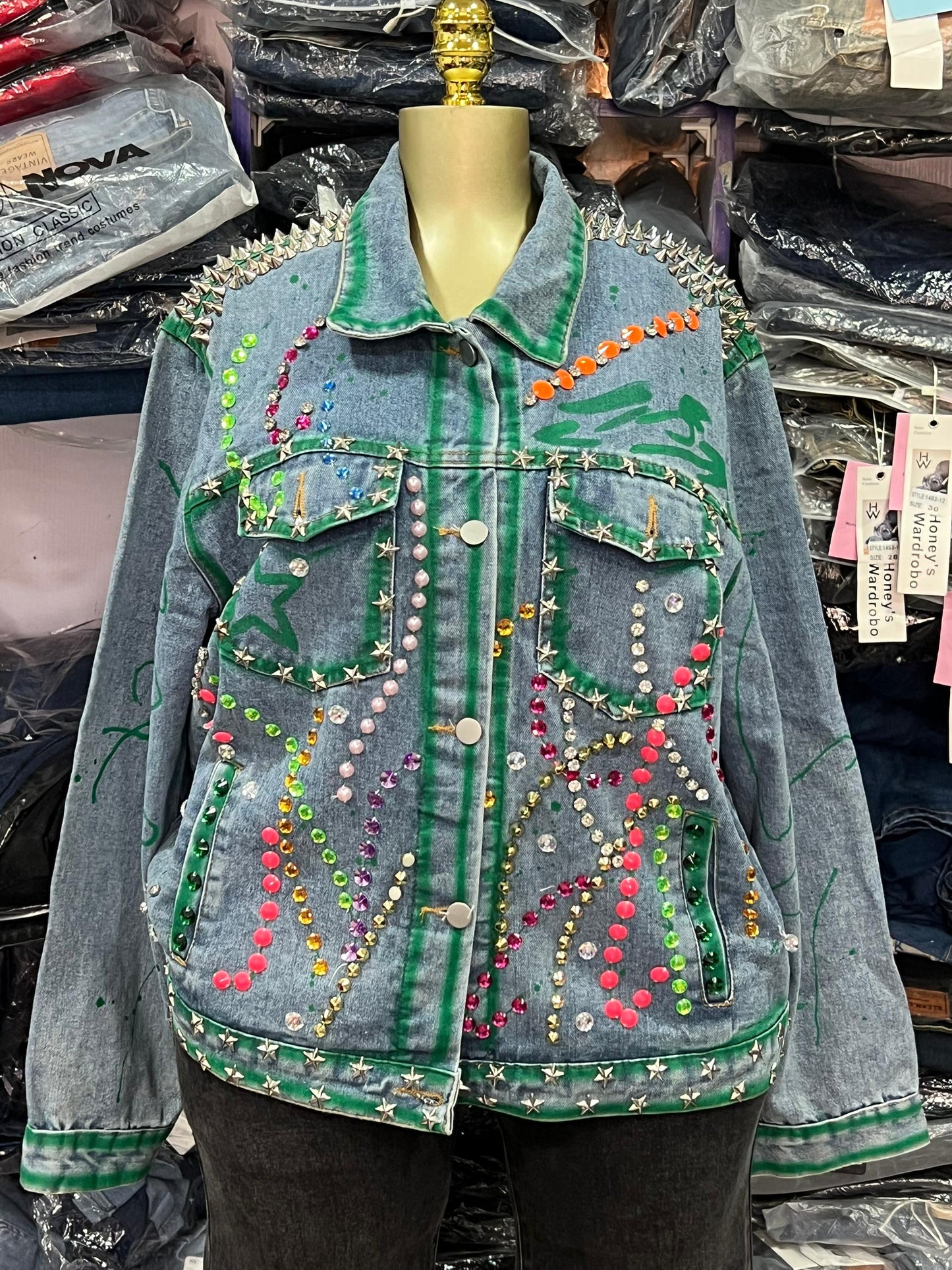 Denim stone Long sleeve jacket