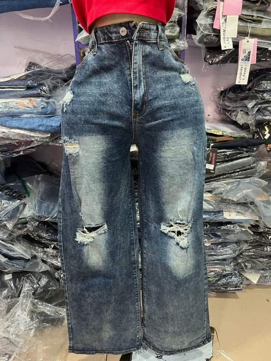 Ripped boyfriend jean C0119#