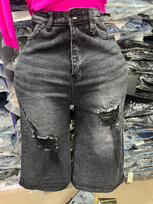 Black label rib jort CA024#B25