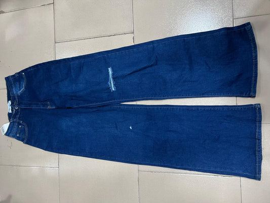 Plain blue boyfriend hean slightly ripped B7278#
