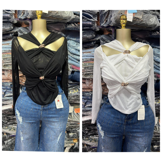 Cross design top  size6-16