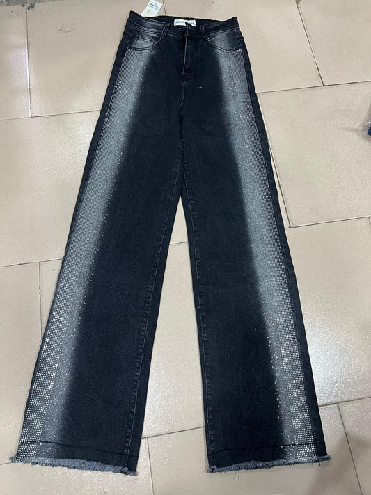 Black side stoned boyfriend jean PFE5101UD833