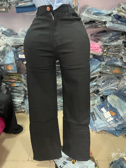 Black stretchy boyfriend jean B4395-1#