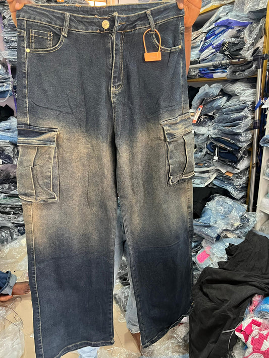 2 toned cargo jean H113#