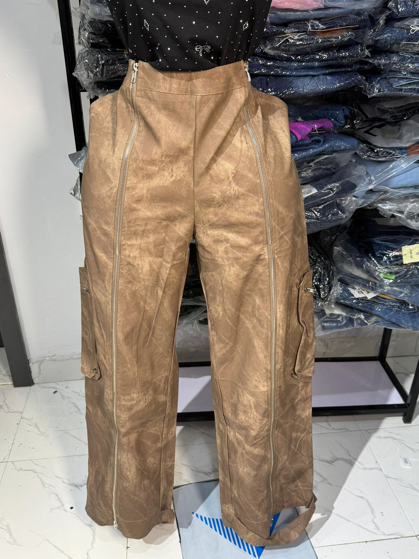 Leather fashion cargo 149052