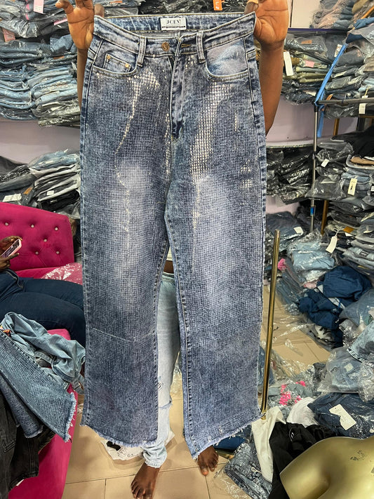 Sequins design boyfriend jean B6335-2#
