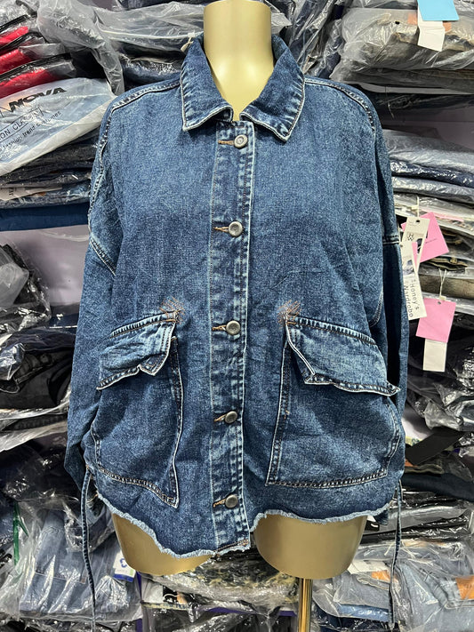 Denim jackets with side pockets