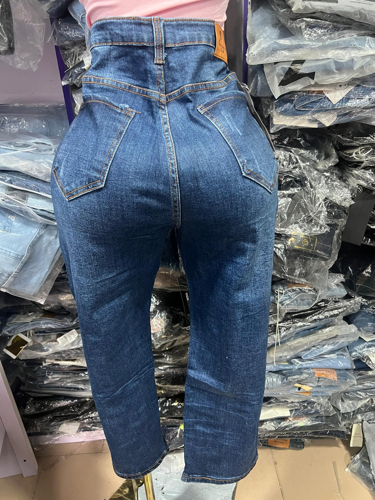 Popular singer three quarter jeans CO399#