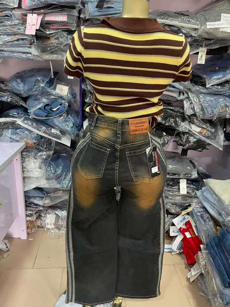 Clean casual boyfriend jeans 8173A#
