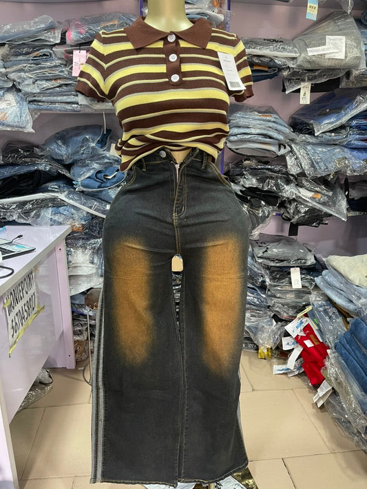 Clean casual boyfriend jeans 8173A#
