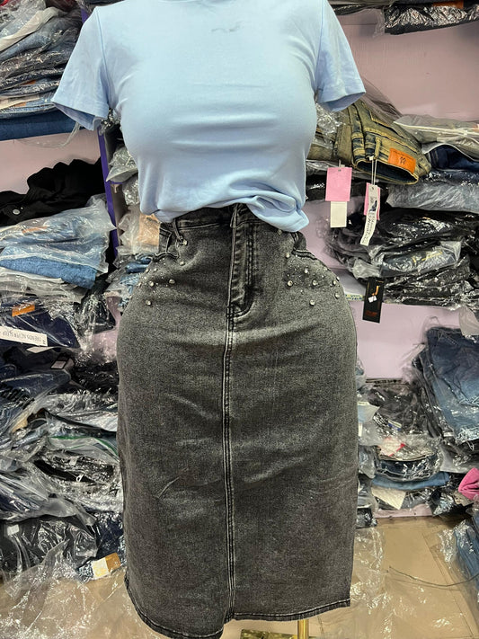 Denim Midi skirt