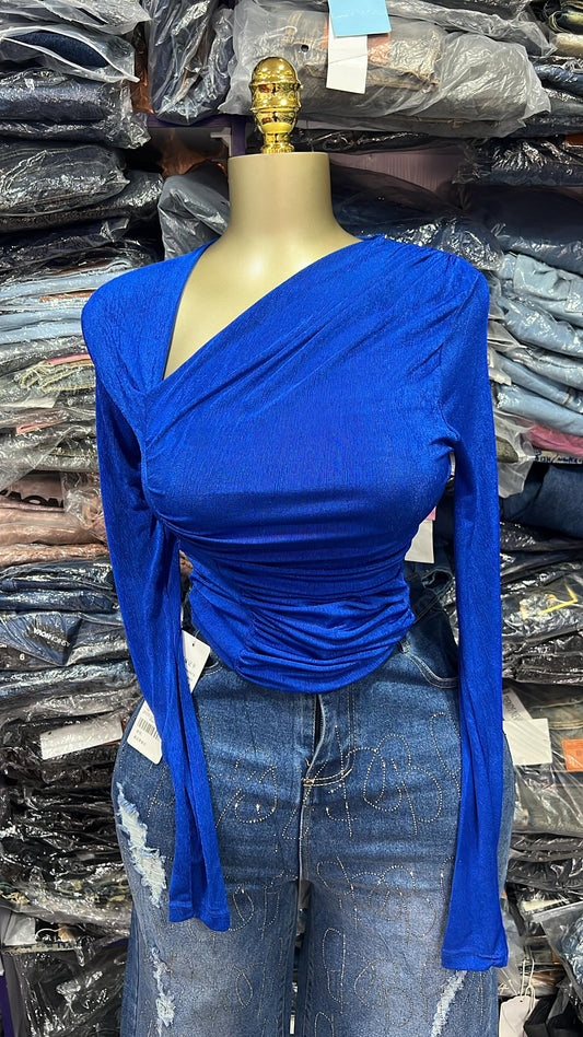 Blue bodycon top size 6-12