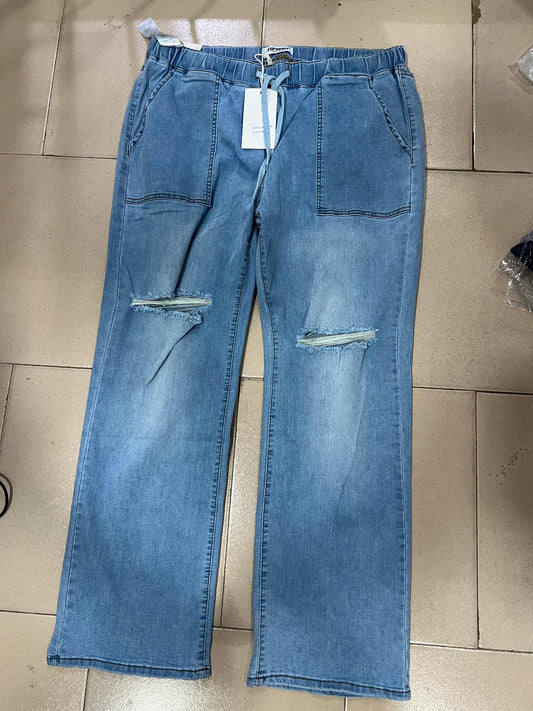 Ripped jean with rope band SY1029x