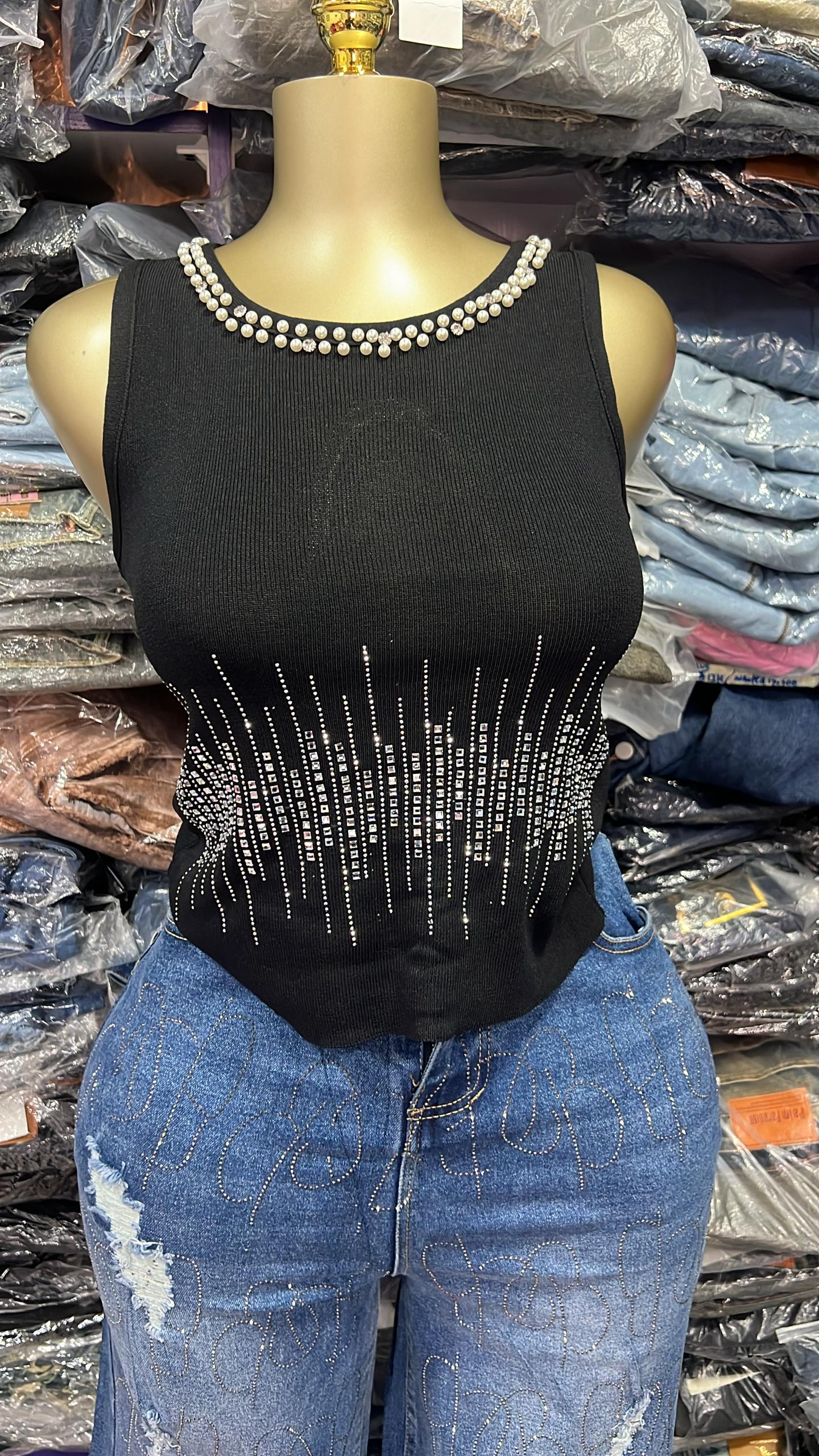 Sleeveless tops with stones and beads size6-16