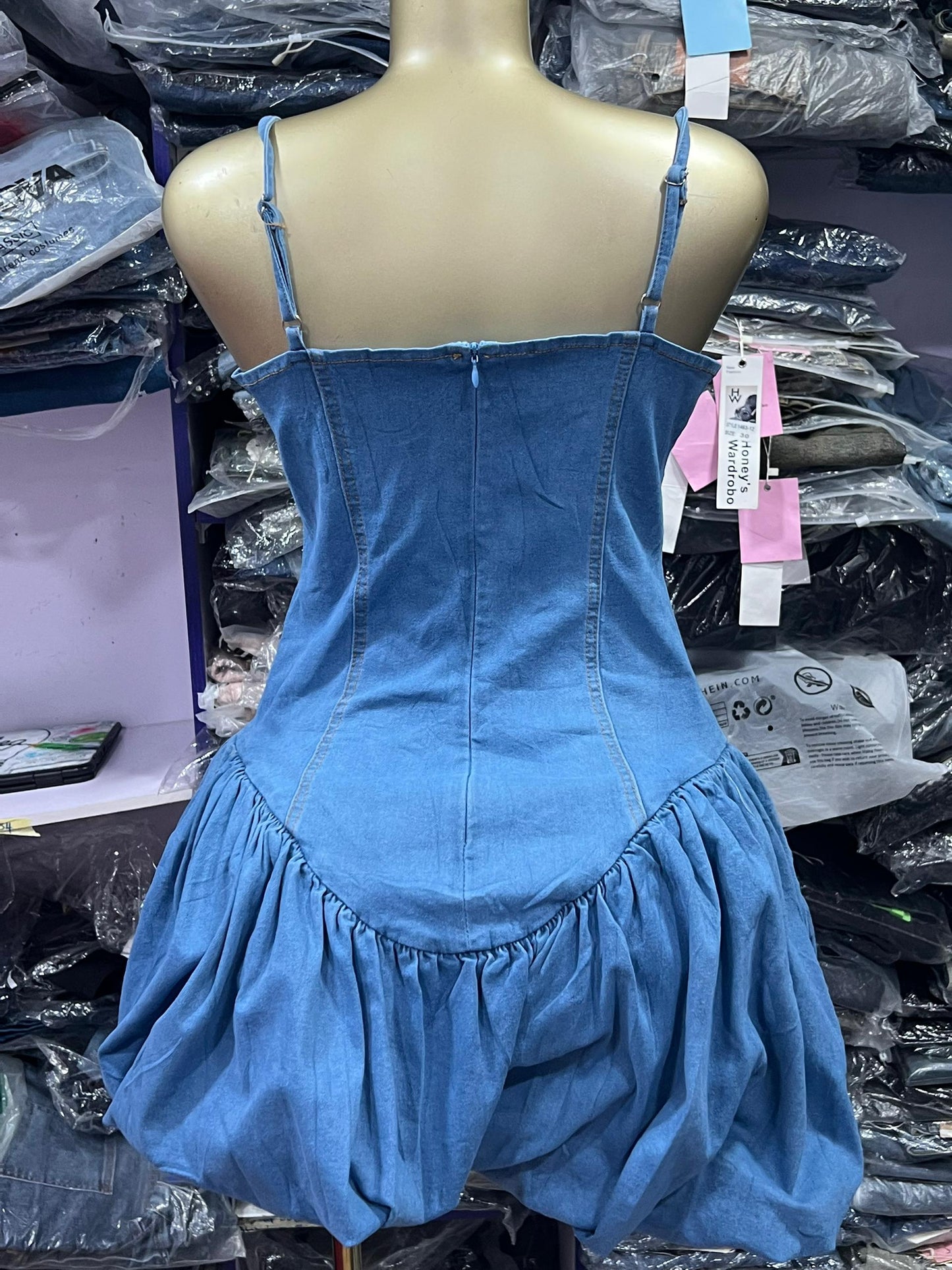 Denim gown