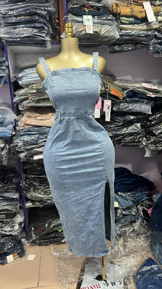 Shein side slit denim dress size 14-16