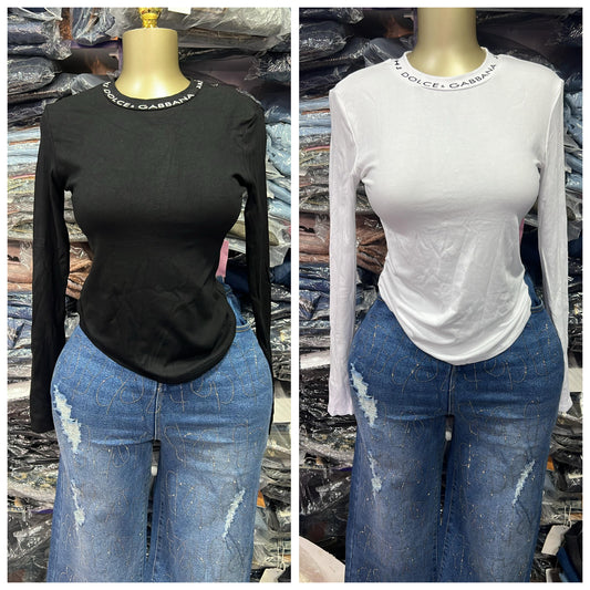 Long-sleeved bodycon top size6-16