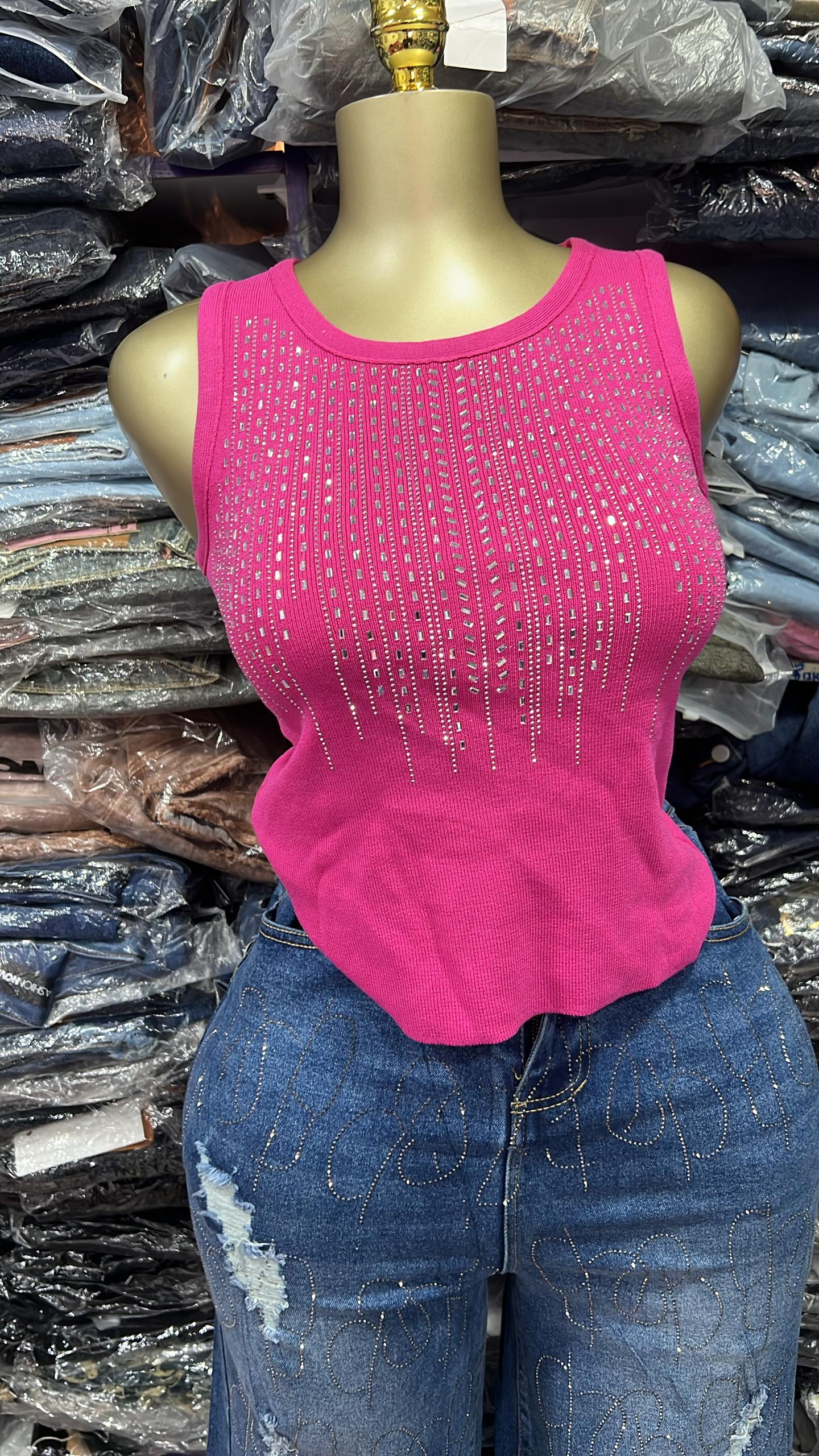 Sleeveless tops with stones and beads size6-16