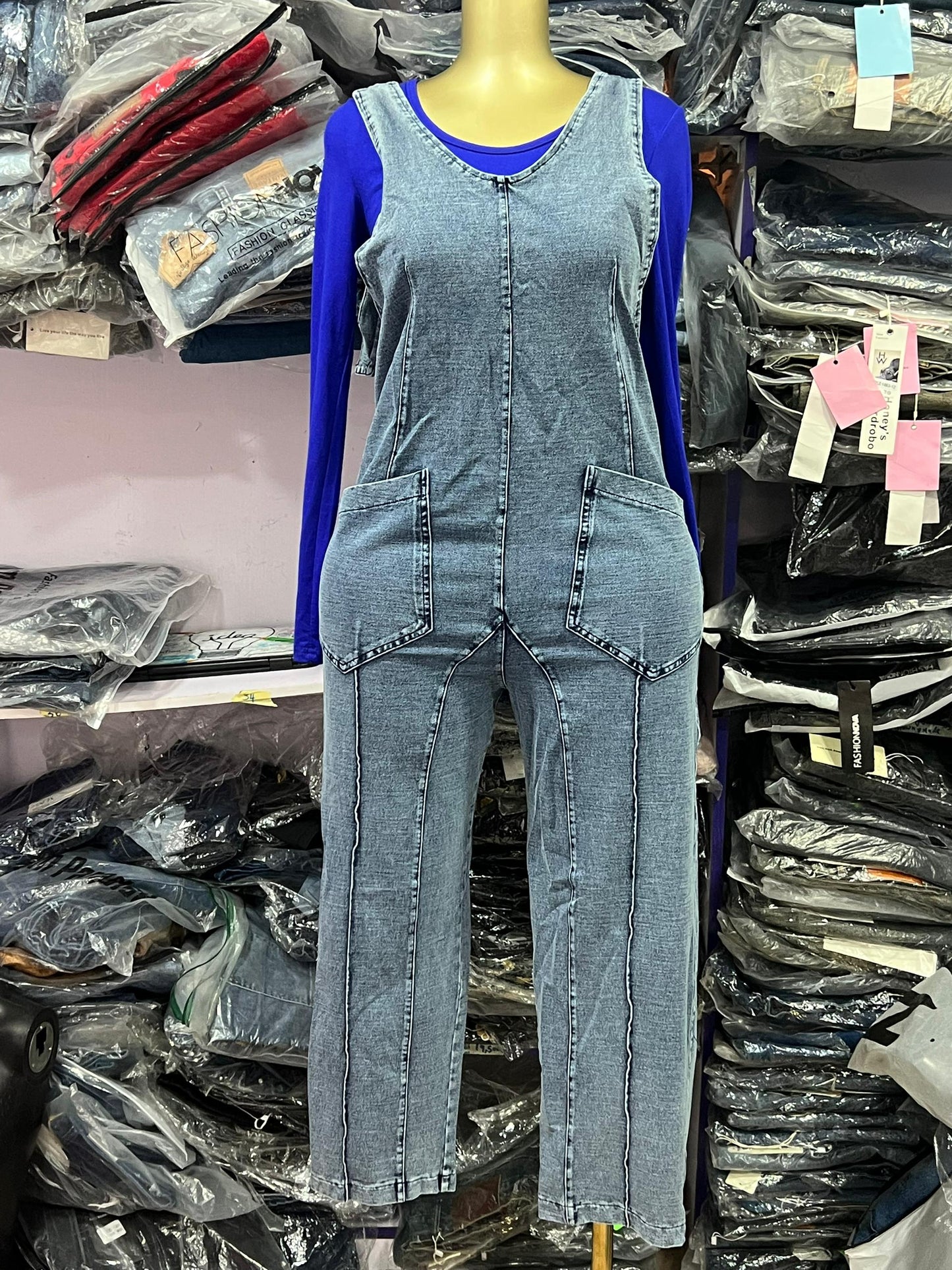 Side pocket Dungarees
